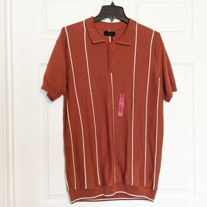 NWT men's Zara XL polo shirt orange/red